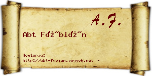 Abt Fábián névjegykártya